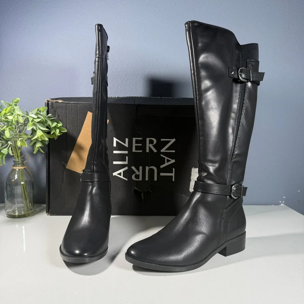 Naturalizer Sahara Black‎ Knee High Riding Boots Women's Size 6M